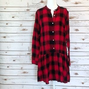 NWT GAP BLACK AND RED PLAID DRESS